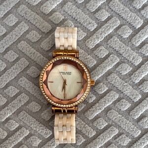 Anne Klein Rose Gold and Cream Timepiece